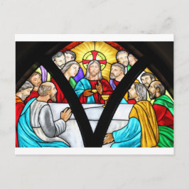 Cartão Postal Janela de Vidro da Última Ceia Cristo de Jesus