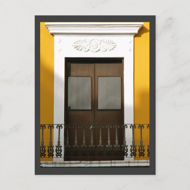 Cartão Postal Janelas de San Juan Antigo, Porto Rico (Frente)