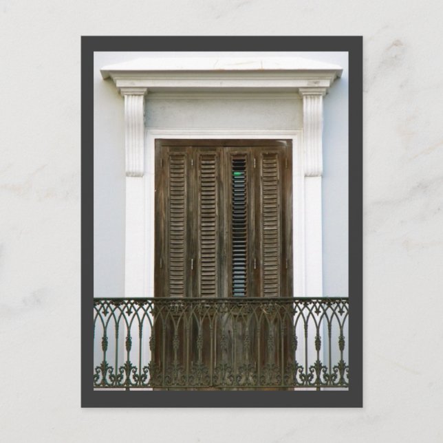 Cartão Postal Janelas de San Juan Antigo, Porto Rico (Frente)