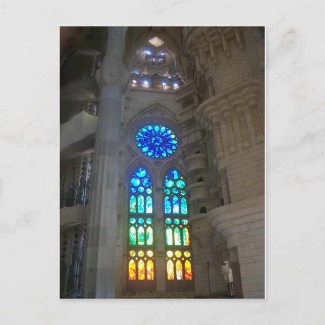 Cartão Postal Janelas de Vidro Arco-Íris (Frente)