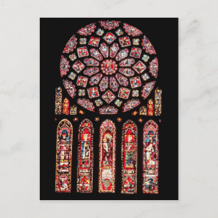 Cartão Postal janelas rosa e lancet a partir da parede norte