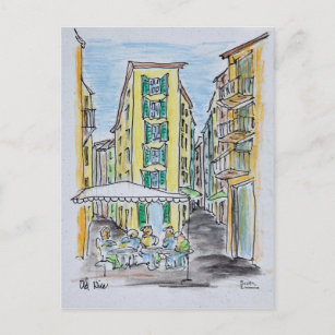 Cartão Postal Jantar Alafre em Nice Antigo   Nice, França
