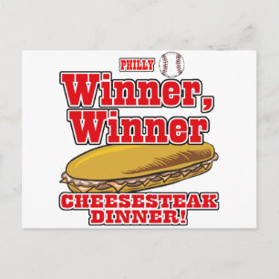 Cartão Postal Jantar de Cheesesteak Vencedor do Beisebol da Fila