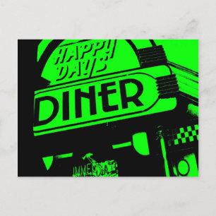 Cartão Postal Jantar de dias felizes verdes e negros