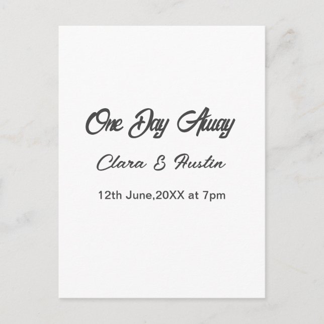 Cartão Postal Jantar de ensaio Uma noite antes do nome da (Frente)