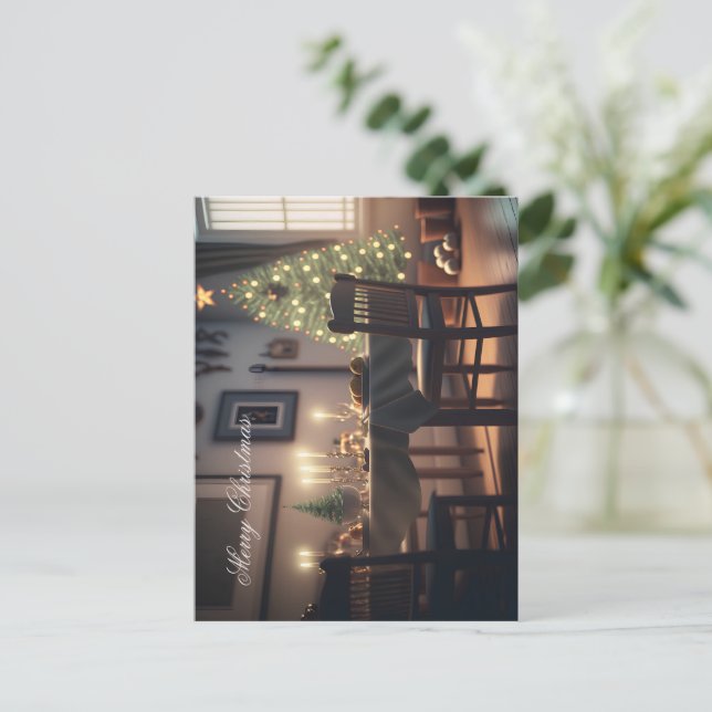 Cartão Postal jantar de natal (Em pé/Frente)