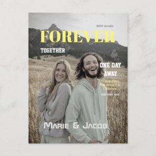 Cartão Postal jantar de um dia casal revista foto amarela w