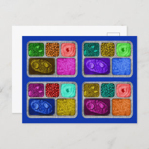 Cartão Postal Jantas de TV retrô mega colorido