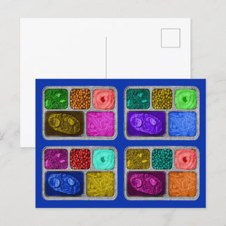 Cartão Postal Jantas de TV retrô mega colorido