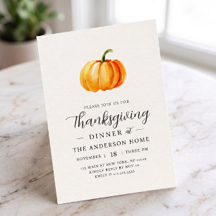 Cartão Postal Janto de Ação de Graças da Modern Watercolor Pumpk