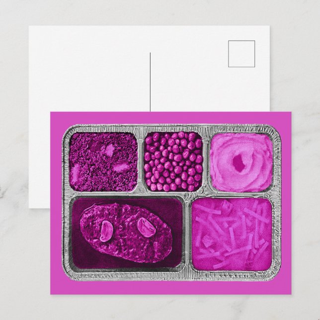 Cartão Postal Janto de TV retrô a rosa (Frente/Verso)