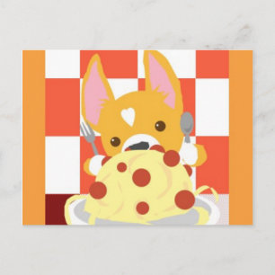 Cartão Postal Janto Espaghetti Corgi