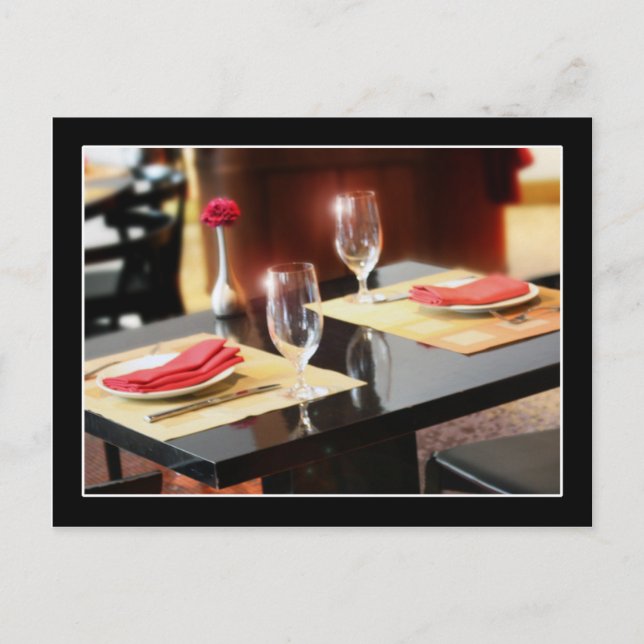 Cartão Postal Janto Romântico para Dois (Frente)