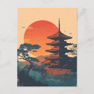 Cartão Postal Japan Pagoda vintage