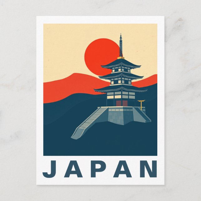Cartão Postal Japan Travel Art Pagoda Temple (Frente)