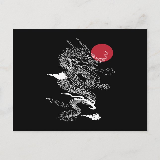 Cartão Postal Japanese Dragon Asia Fantasy (Frente)