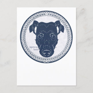 Cartão Postal Japanese terrier paper-cutting /日本テリア・切り絵 トートバッグ