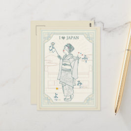 Cartão Postal Japan's ancient capital and cute maiko.