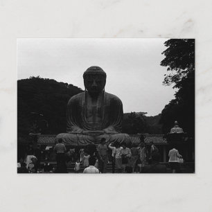 Cartão Postal Japão Antigo turistas do Grande Buda de Kamakura