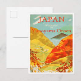 Cartão Postal Japão Outono no Yunoyama Onsen Viagem