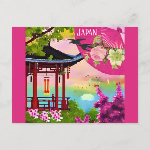 Cartão Postal Japão - Pagoda Watercolor Viagem