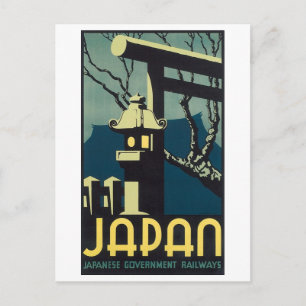 Cartão Postal Japão, Poster de viagens dos Caminhos-de-Ferro do 