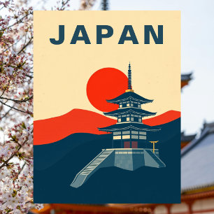 Cartão Postal Japão Viagem Antiga Arte Pagode Templo