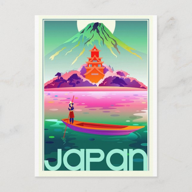 Cartão Postal Japão, viagens vintage (Frente)