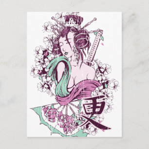 Cartão Postal Japonês Geisha