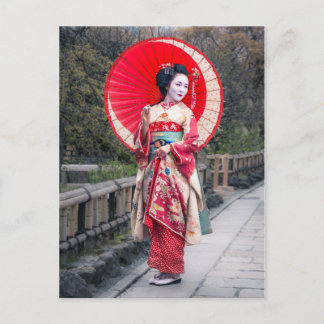 Cartão Postal Japonês Geisha em Kyoto