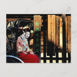 Cartão Postal Japonês Geisha em um Rickshaw