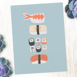 Cartão Postal Japonês Sushi Nigiri Maki Roll Stack<br><div class="desc">Arte de comida japonesa para aqueles que adoram comer sushi,  sashimi,  nigiri e roletas maki.</div>