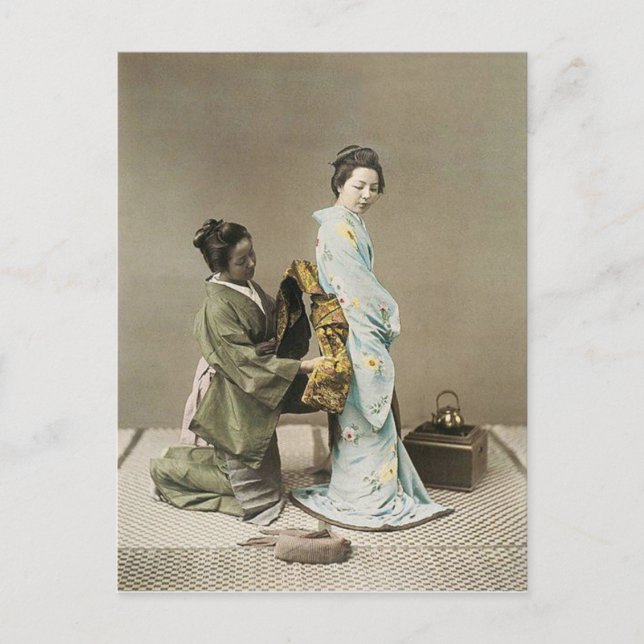 Cartão Postal Japonesa Lady Geisha Asian Vintage Art (Frente)