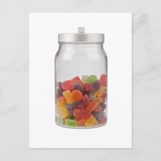 Cartão Postal Jar de doce gummy (Frente)