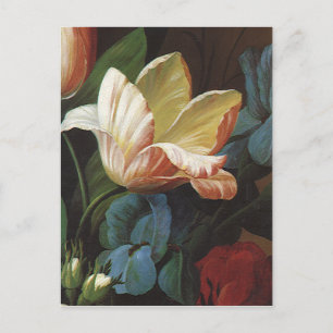 Cartão Postal Jardim Antigo de Tulipas em Flor, Flores Vitoriana