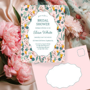 Cartão Postal Jardim Aquático Floral Chá de Noiva Fofo PERSONALI