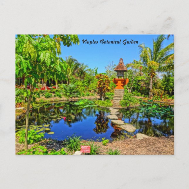 Cartão Postal Jardim Asiático - Jardim Botânico de Nápoles, FL (Frente)