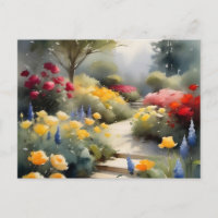 Jardim bonito com flores azuis de rosas amarelas v