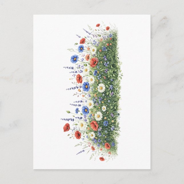 Cartão Postal jardim botânico de flores silvestres (Frente)
