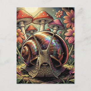 Cartão Postal Jardim Caprichoso de Caracol e Cogumelo Cósmico