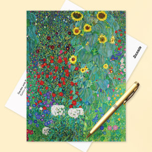 Cartão Postal Jardim com Girassóis Gustav Klimt