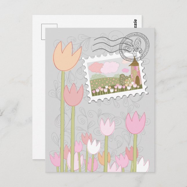 Cartão Postal Jardim da Aldeia Mágica Whimsical (Frente/Verso)