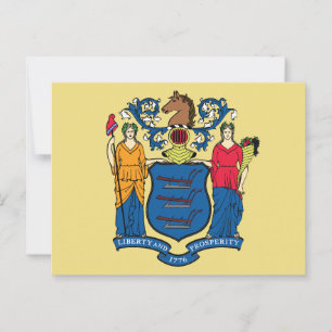 Cartão Postal Jardim da Bandeira do Estado de Nova Jersey Liberd