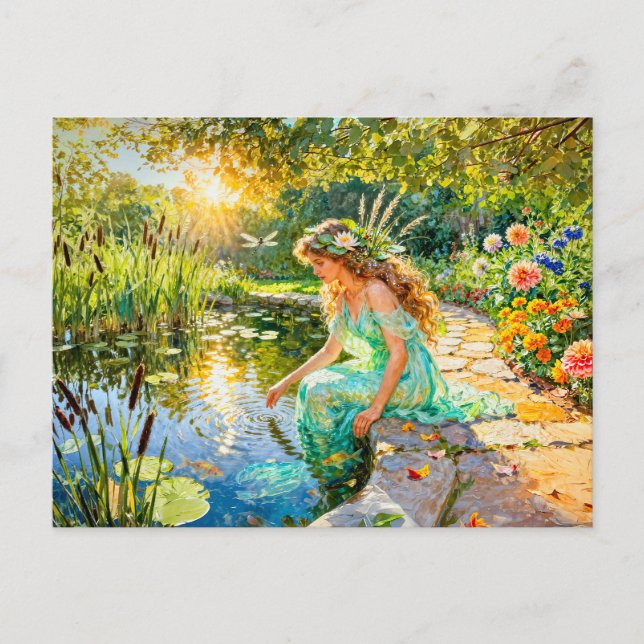 Cartão Postal Jardim da deusa grega Naiade (Frente)