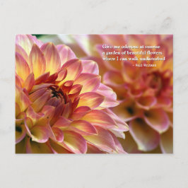 Cartão Postal Jardim das Flores Bonitas: Citação de Whitman