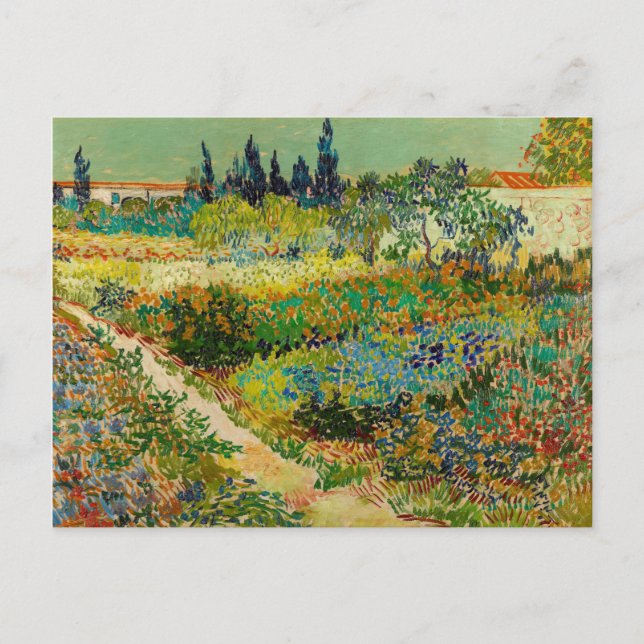 Cartão Postal Jardim de Arles por Vincent Van Gogh (1888) (Frente)