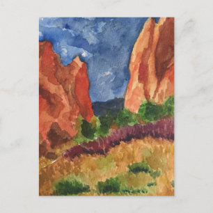 Cartão Postal Jardim de Colorado dos Deuses Aquarela