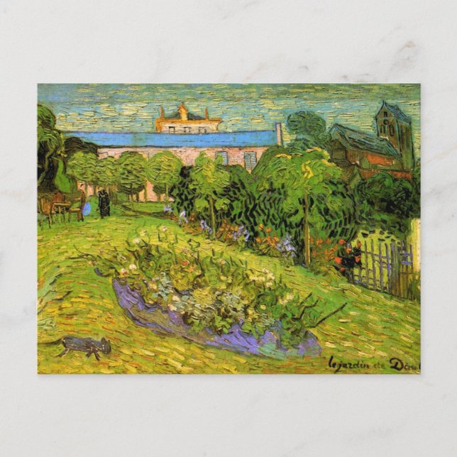 Cartão Postal Jardim de Daubigny por Vincent van Gogh, Le Jardin (Frente)