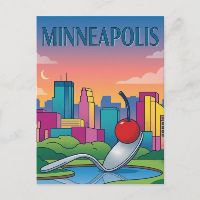 Cartão Postal Jardim de Esculturas de Minneapolis (Frente)