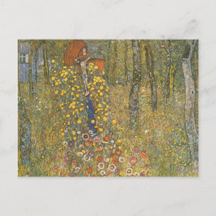 Cartão Postal Jardim de fazenda com Crucifixo (por Gustav Klimt)